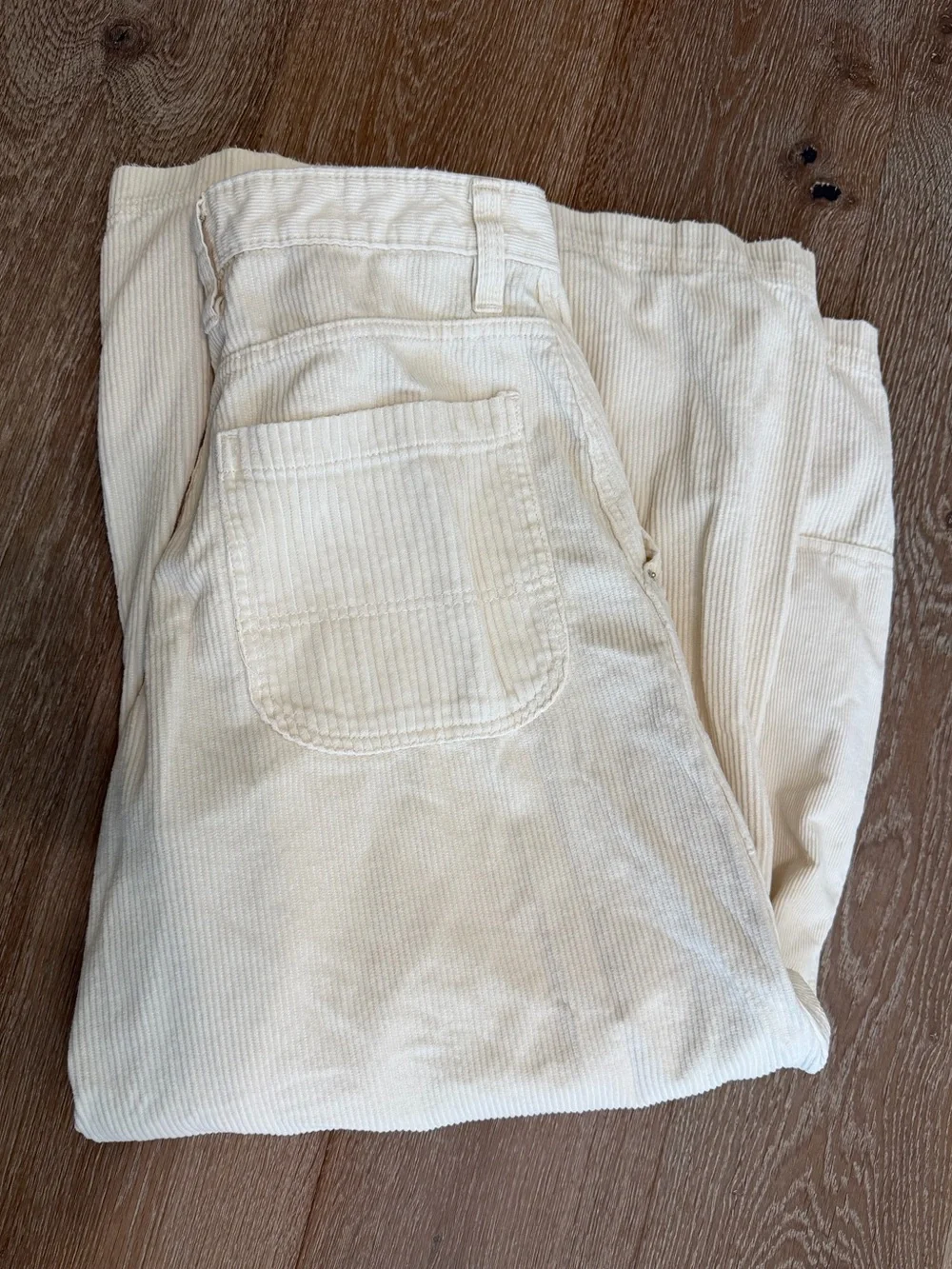 BDG Urban Outfitters Cream Corduroy Wide Leg Baggy Pants Womens 10 Cool Girl